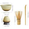 4PCS Stirring Bamboo Ceramic Japanese Matcha Tea Set Reusable Safe Matcha Stirring Brush Food Grade Matcha Whisk