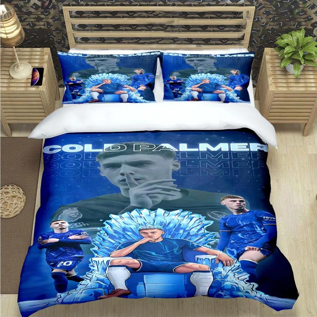 Berühmtes UK. Fußballstars C-Cole P-Palmer Druck Bettwäsche Set Bettbezug Steppdecke Bett Jugend Kind Mädchen Junge Luxus Geburtstagsgeschenk