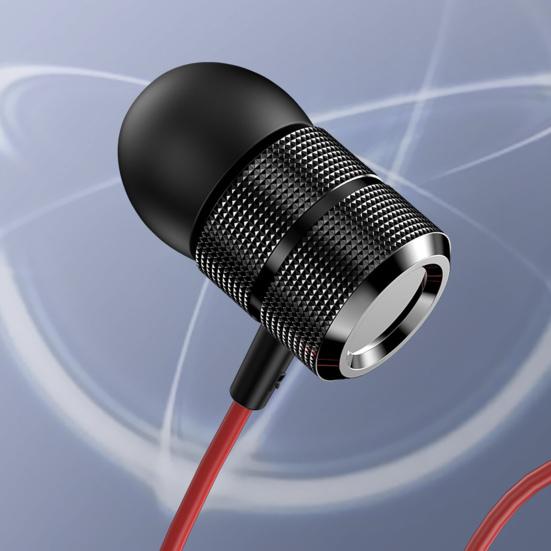 Earphones Skin-friendly Noise Reduction Metal Body In-ear Wired Nylon Braided Earbuds for Sports