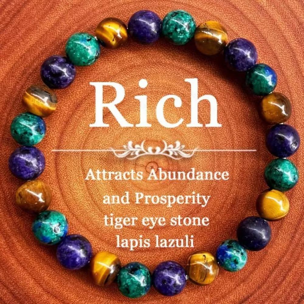 Natural Stone Halo Quartz Bracelet 8mm Bead Bracelet  Crystal Jewelry