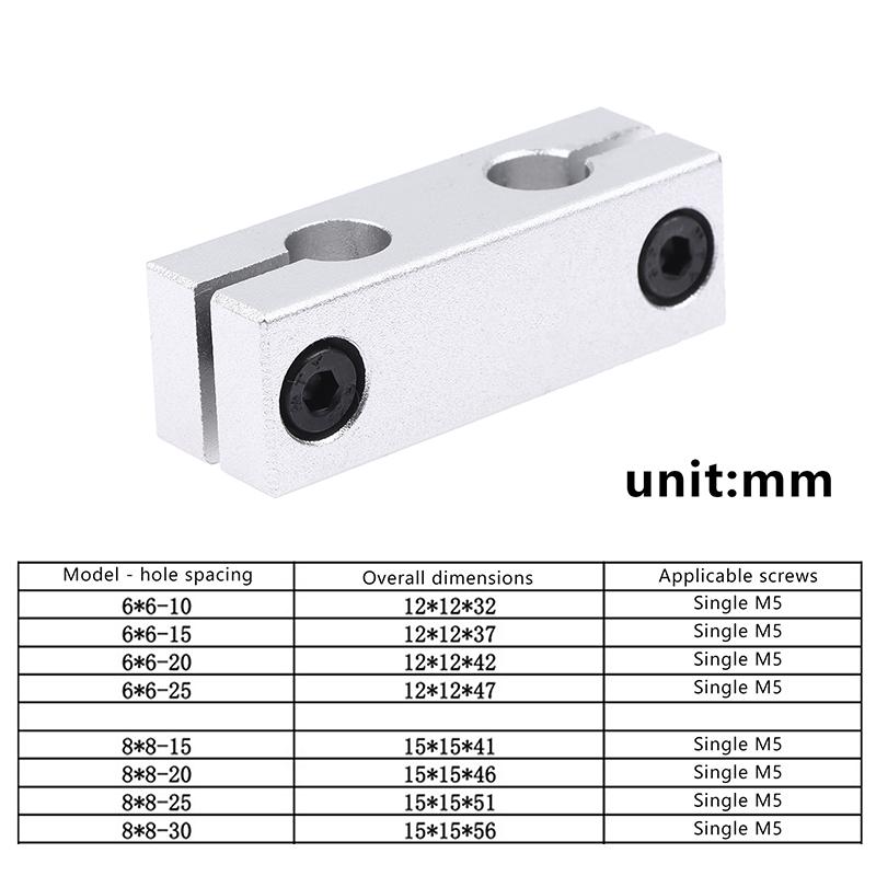 New Sale 6MM 8MM Pillar Parallel Clamp With The Same Diameter Optical Axis Fixing Steel Pipe Round Frame Connector