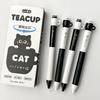 4PCS Smooth Writing Quick-drying Black Pen 0.5mm Stationery Pen Teacup Dog Gel Pen  For Students
