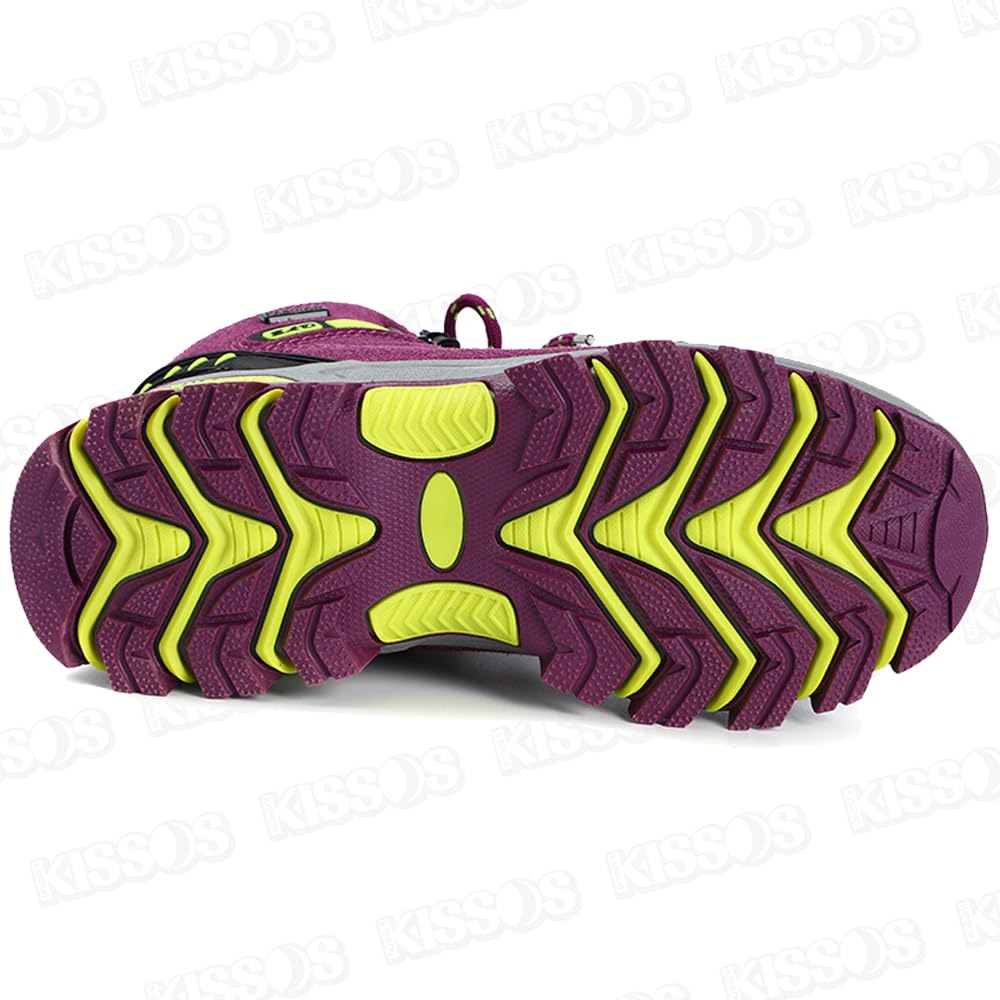 Trekové boty pro stylové ženy, turistika, kempování, chůze, protiskluzové, vodotěsné, prodyšné, (23,5 cm(37), nachový)