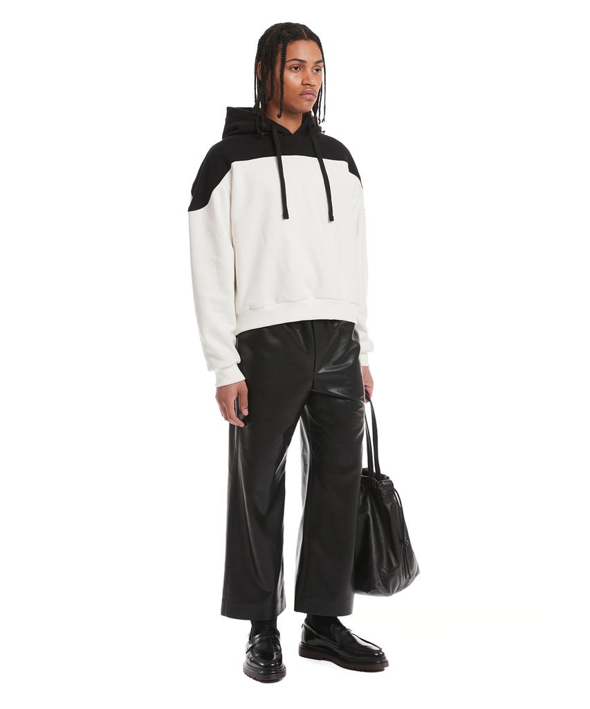 White Paneled Hoodie