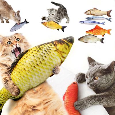Plüsch-Katzenfisch-Spielzeug, Katzenkratzspielzeug, Katzenminze, interaktives Simulationsfisch-Katzenminz-Zappelspielzeug, gefülltes Spielspielzeug für Katzenkätzchen