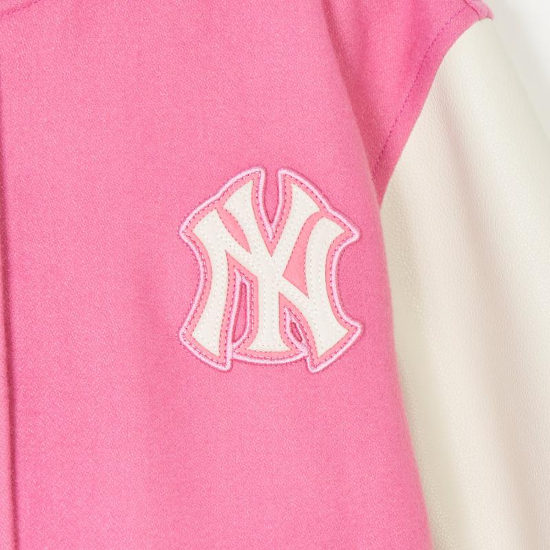 New MLB SS24 Baseball Jacket Women's Pink 3FJPV0141-50PKS