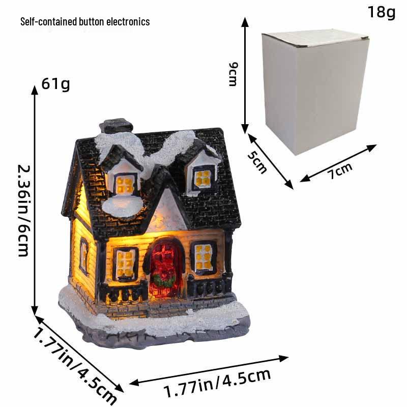 Port of Love Christmas Resin Cottage Luminous Table Ornaments