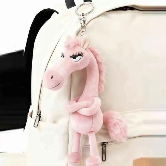 Horse Pendant Plush Material Bag Keychain 2026 Year of Horse Pendant Soft Texture Horse Charm Handbag Decoration