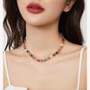 New Arrival Trendy Colorful Tourmaline Stone Natural Freshwater Pearl 14K Gold Filled Ladies Beads Chain Necklace No Fade Gifts