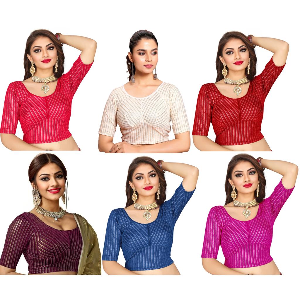 Indian Women Party Wear Ethnic Choli Beautiful Ready To Wear Laycra Blend Blouse