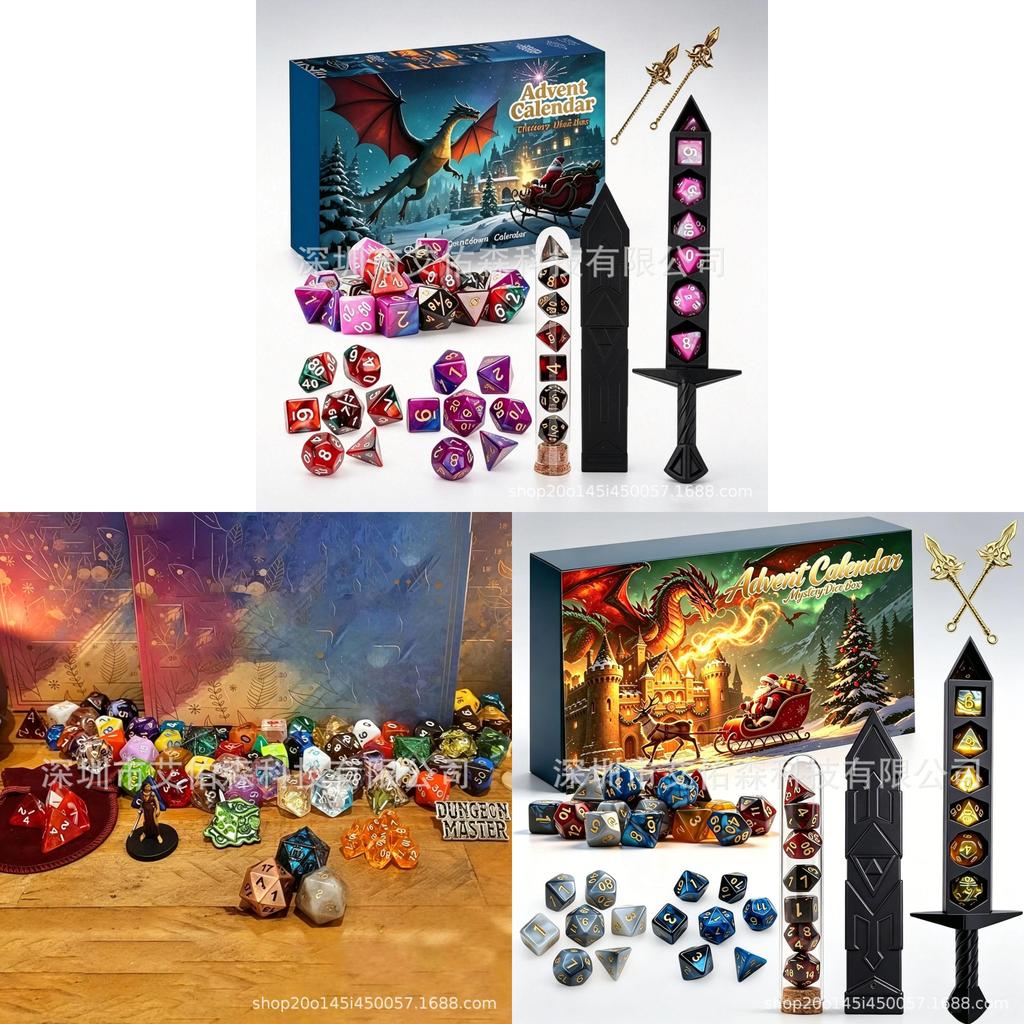 Dungeons And Dragons Dice Vacation Advent Calendar With Mystery Polyhedral Dice For Collectors And Giftgiving