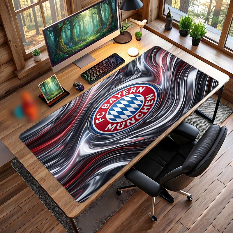 Tappetino per Mouse Grande Stampato Bayern Monaco, Tappetino Morbido in Gomma Antiscivolo per Scrivania da Gioco per Ufficio Laptop Computer Decorazione