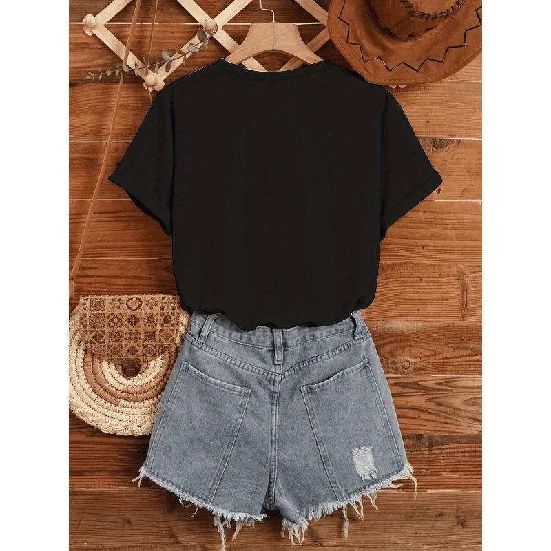 Damski spersonalizowany T-shirt Mama z własnym imieniem Rodzina Okrągły dekolt Casual Na każdą porę roku Prezent na Dzień Matki Pamiątkowy T-shirt