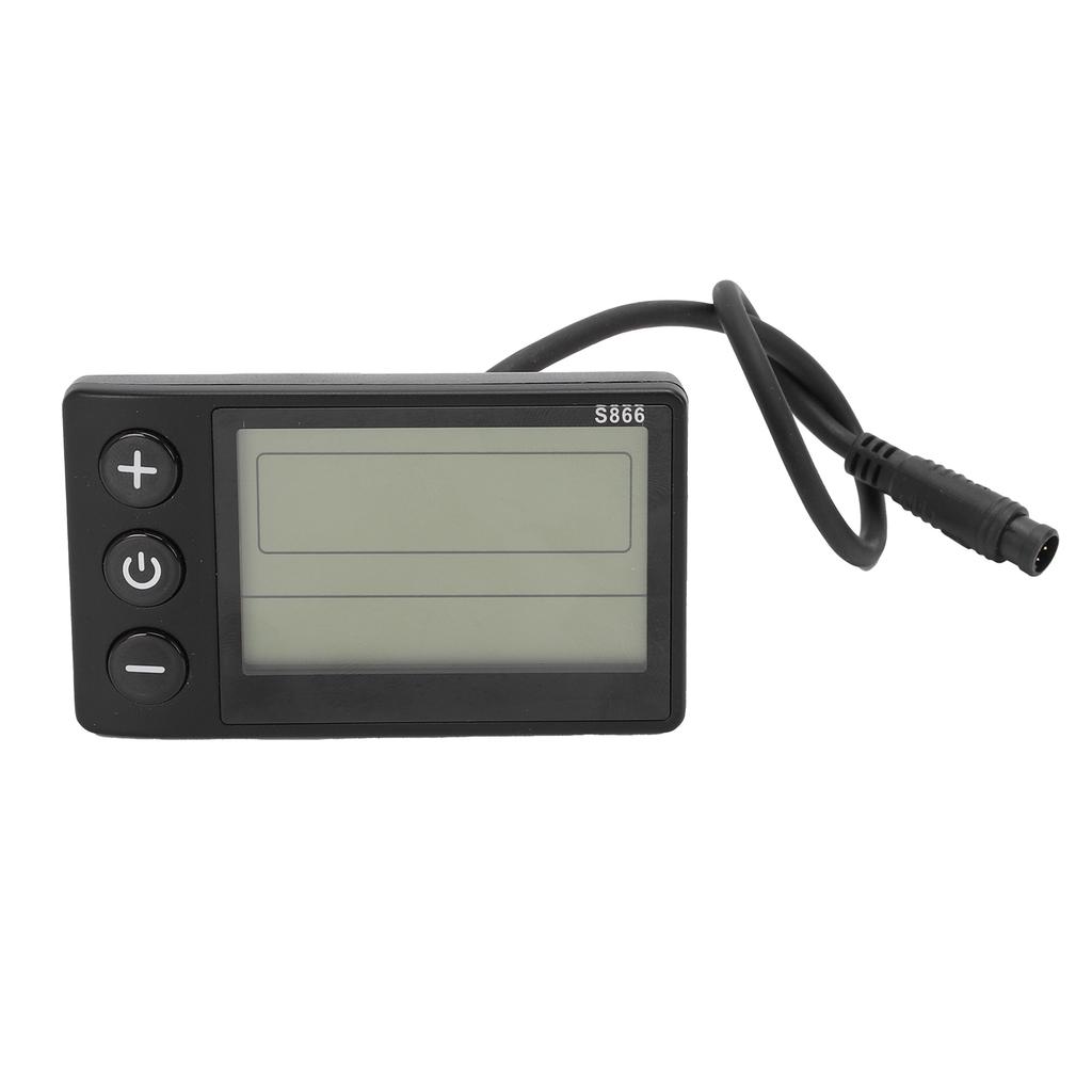 Electric Bike LCD Display Meter S866 ABS Electric Bike Control Panel with 6 Pin Water Proof Connector for Scooter