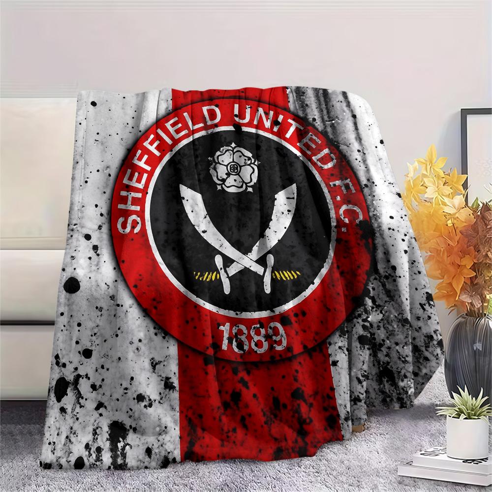 Sheffield United Football Club Print Flannel Blanket, High Quality Comfortable for All Seasons, Home Decor, Warmth and Comfort
