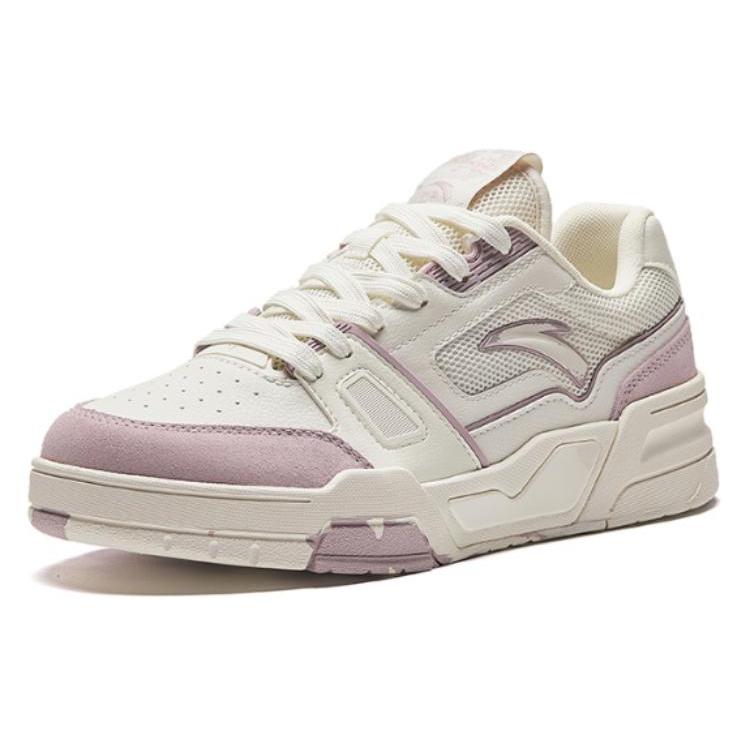 Anta Life Collection Flame Abrasion Resistant Breathable Low top Skateboard Shoes Women's Beige Purple 122428081-5