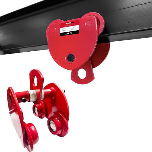 Dragnwin Trolley, Manual Flat Trolley, 0.5t Flat Trolley, 500kg Trolley, Hanging Trolley, Flat Trolley for Chain Block, Manual Trolley, Single Pipe Tr