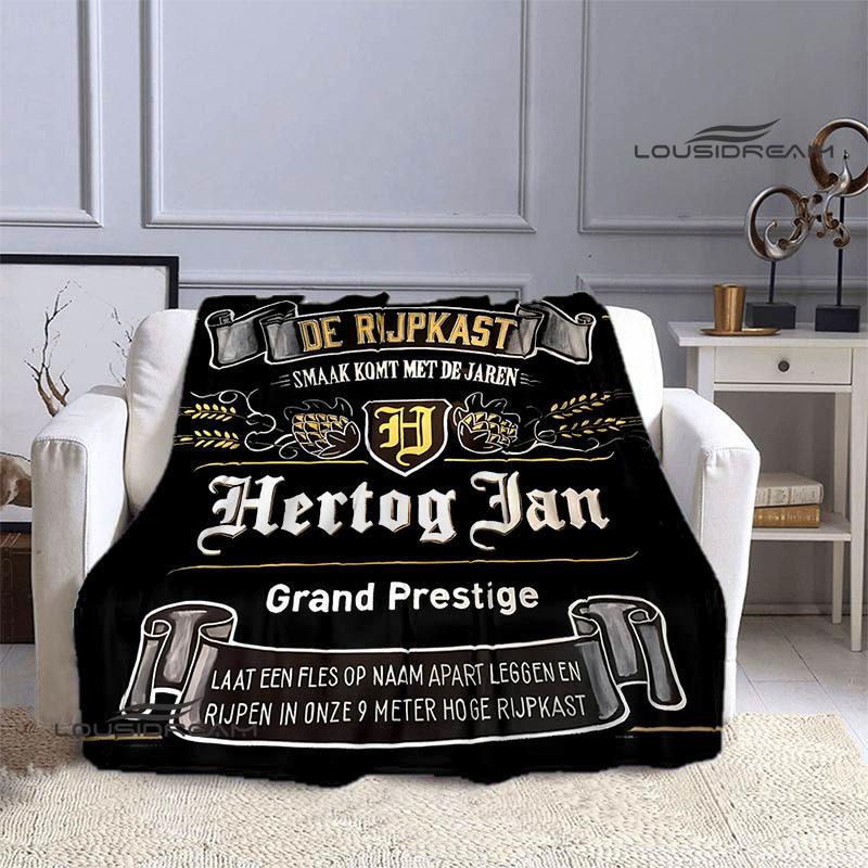 Hertog Jan LOGO Printed Blankets Fashion Warm Blanket Soft And Comfortable Blanket Home Travel Blankets BedLinings Birthday Gift