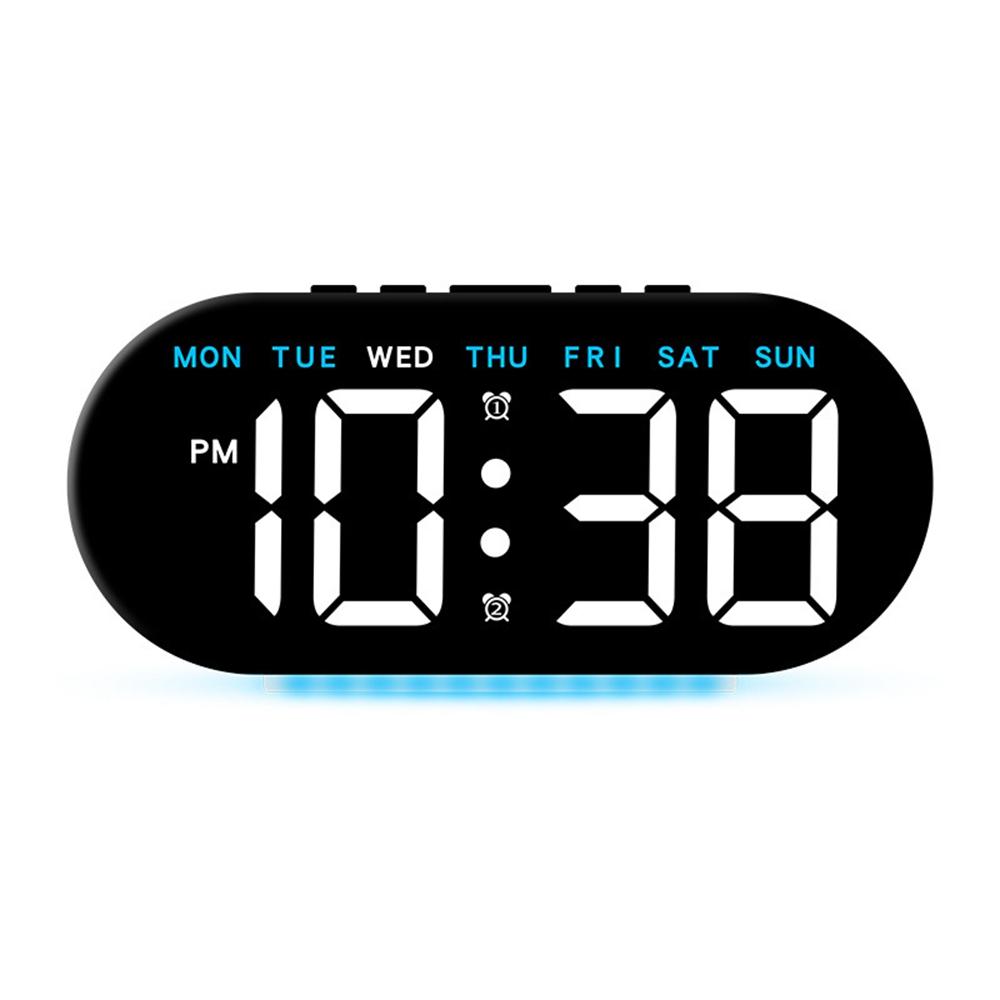 GH8035 Multifunctional LED Digital Alarm Clock Large Display Bedside Clock with Ambient Light