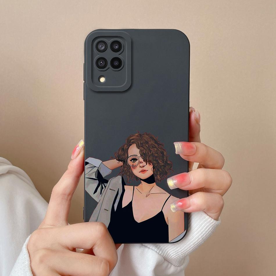 For Samsung Galaxy A12 M12 F12 Phone Case Cartoon Liquid Silicone Full Protection Anti Drop Cover For Samsung A 12 M 12 Bumper