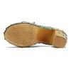 Johnature Genuine Leather Retro Outside Slippers Riveted Thick Heeled High Heels Slides Sandals Women Shoes
