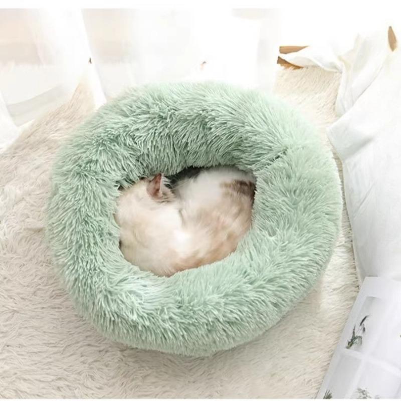 Pet Nest Winter Thicken Plush Warm Pet Nest for Samll Dogs Cats Round Cat Nest Dog Bed Kitten Puppy House Pet Supplies 40CM