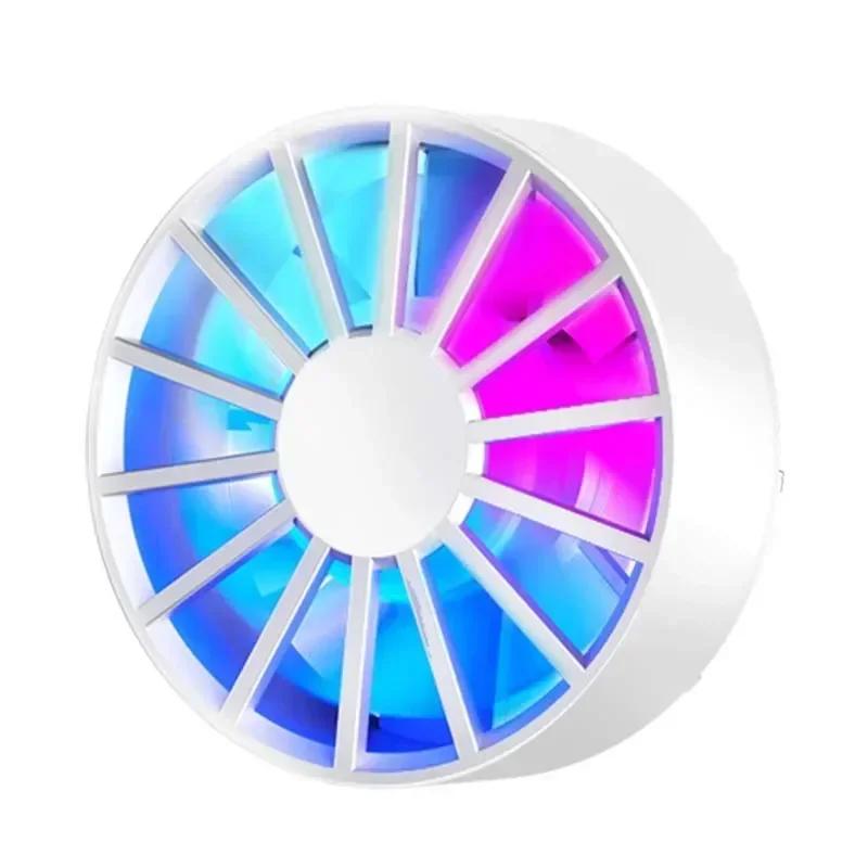 

Phone Radiator RGB Light Air-cooled Light Weight Magnetic Low Noise Cooling Fan for Phone Tablet PUGB Genshin Game Fast Cooling