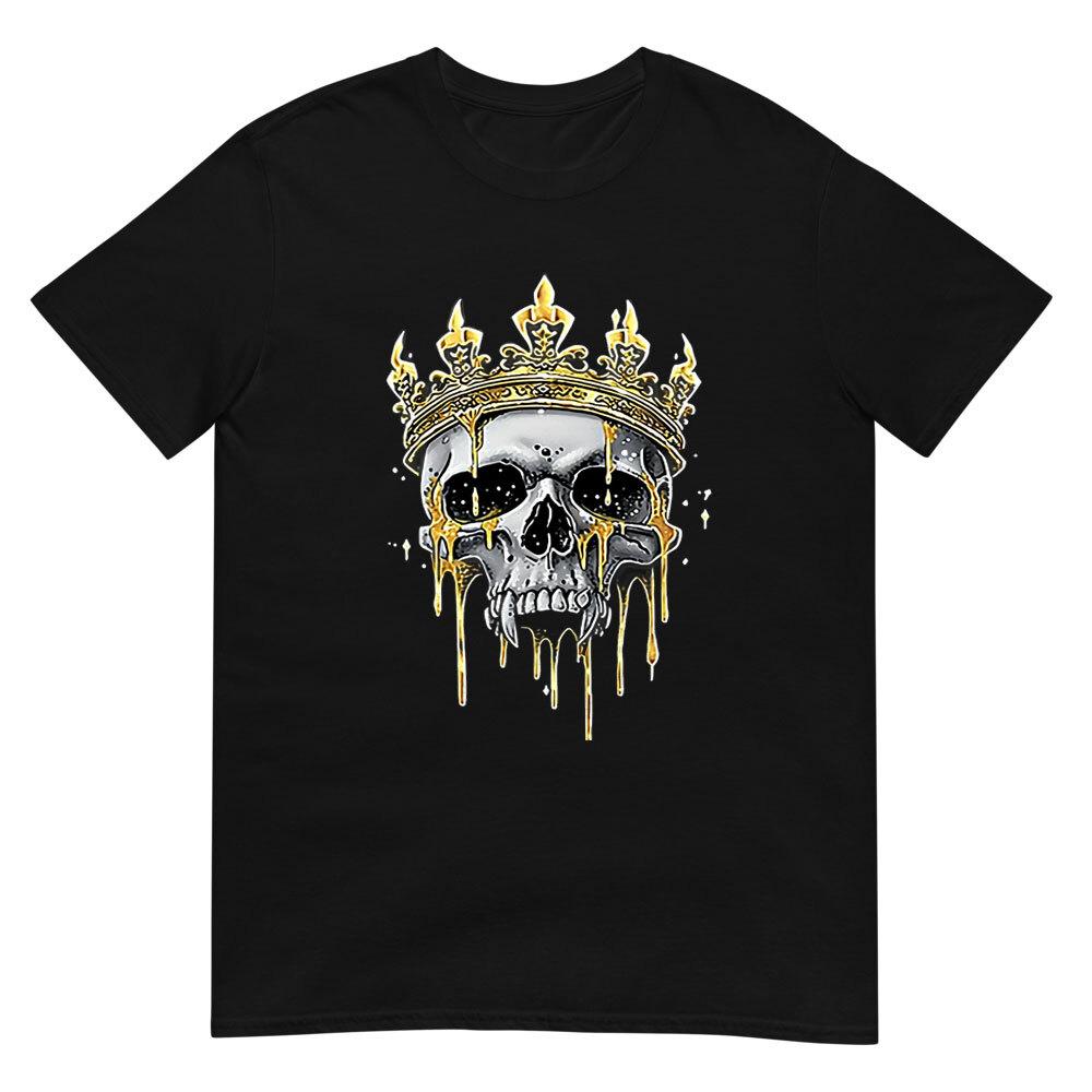 Golden Skull King T-shirt - Royal Vintage Crown Novelty Graphic Tee S