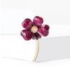 Classic Enamel Four Leaf Clover Brooches for Women Rhinestone Plant Pins Keychain Event Party New Year Gifts Jewelry Accessories