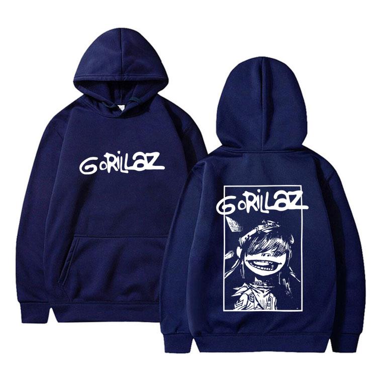 Rockband Gorillaz Grafik Hoodie Herren Damen Hip Hop Gothic Punk Oversized Streetwear Mann Mode Vintage Casual Pullover Hoodies