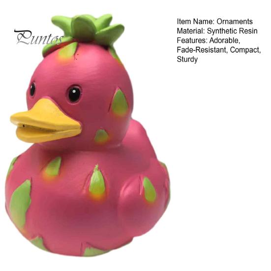 Creatieve Figuur voor Slaapkamer Whimsical Watermeloen & Pitahaya Eend Figuur, Grappig Hars Beeldje, Schattige Dierlijke Verzamelobjecten Bureau Decoratie Huis