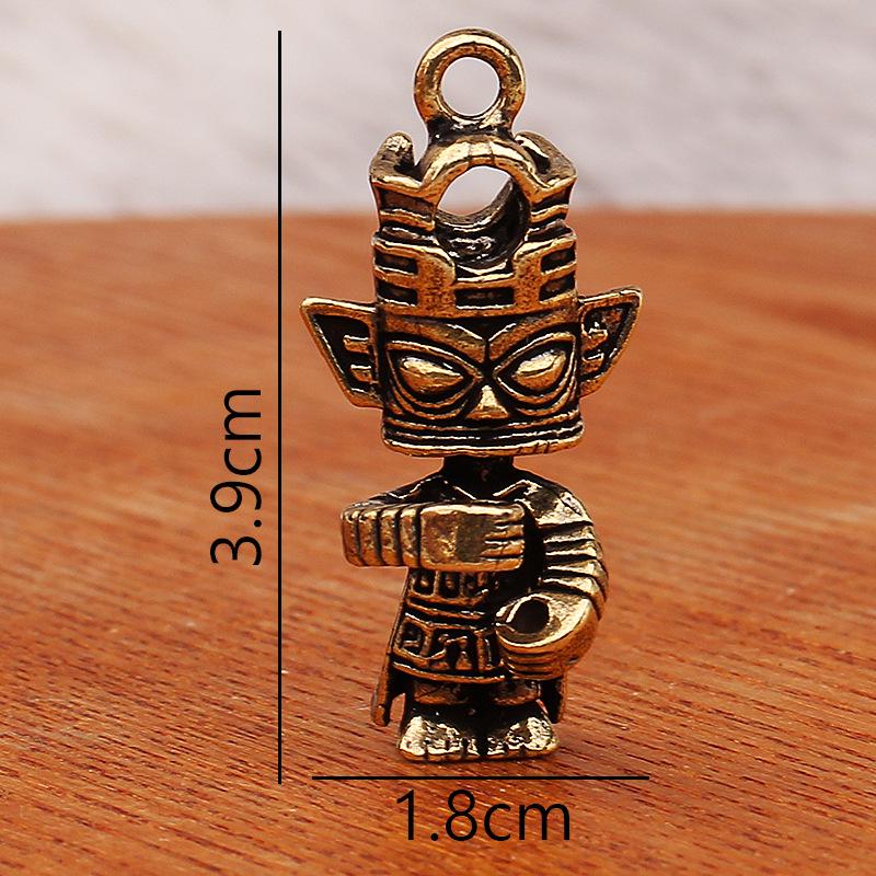 

Латунный культурный сувенир Саньсиндуй: Металлическое украшение Древний Шу Благословляющий Жрец