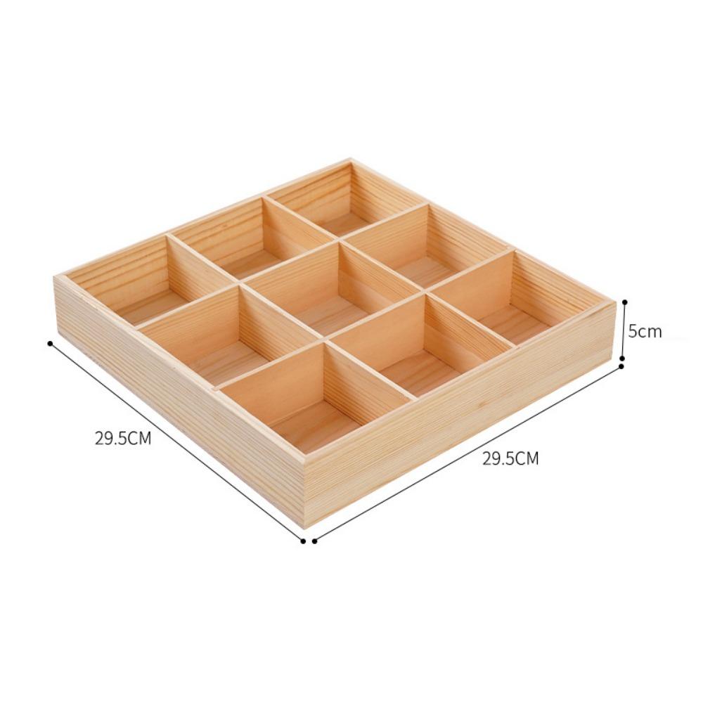 Multifunktionales Sukkulenten-Blumentopf-Tablett Holz Mehrere Fächer Schreibtisch Kleinkram-Organizer Kosmetik-Finish-Box