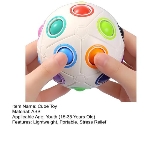 Cube Toy Stress Relief Puzzle Ball Rainbow Color Matching Cube Toy Develops Concentration Logical Thinking Intelligence Puzzle Toy