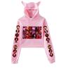 Moletom com capuz feminino sexy streetwear manga comprida cropped top hazbin hotel desenho animado estampado moletom com capuz