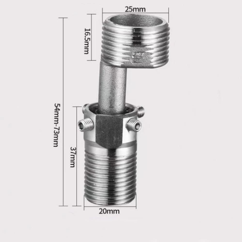 

Stainless Steel Angled Curved Foot Angle Adjustment Lengthened Shower Faucet Adapter Thickened Wall Mounted серебряный