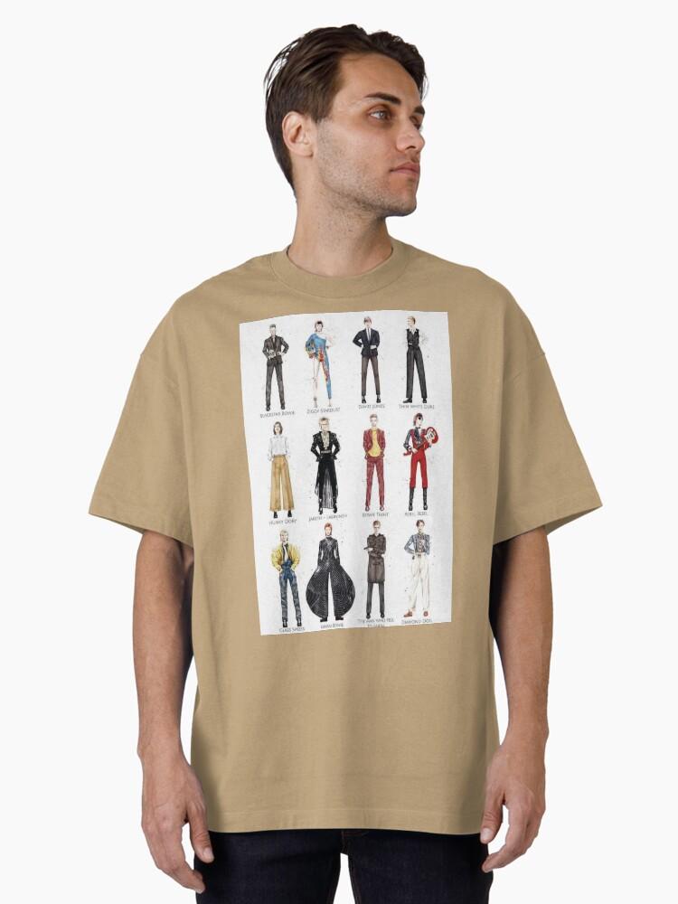 David Bowie Aesthetic Ziggy Stardust Lightning and Cute Retro Music Quotes Sticker Oversized T-Shirt