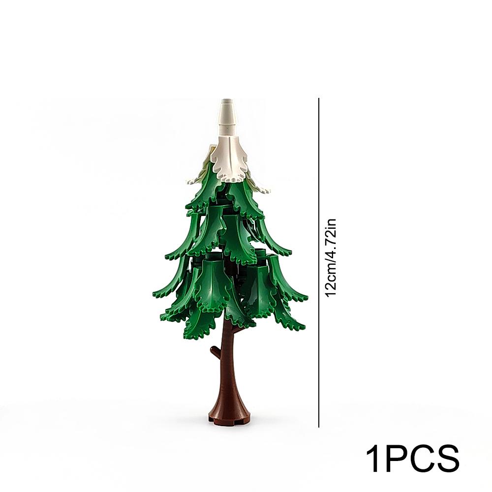 MOC Stadtgarten Baustein Baum Spielzeug DIY Montage Kiefer Kokospalme Straßenansicht Wald Pflanze Stamm Blätter Gras Zubehör