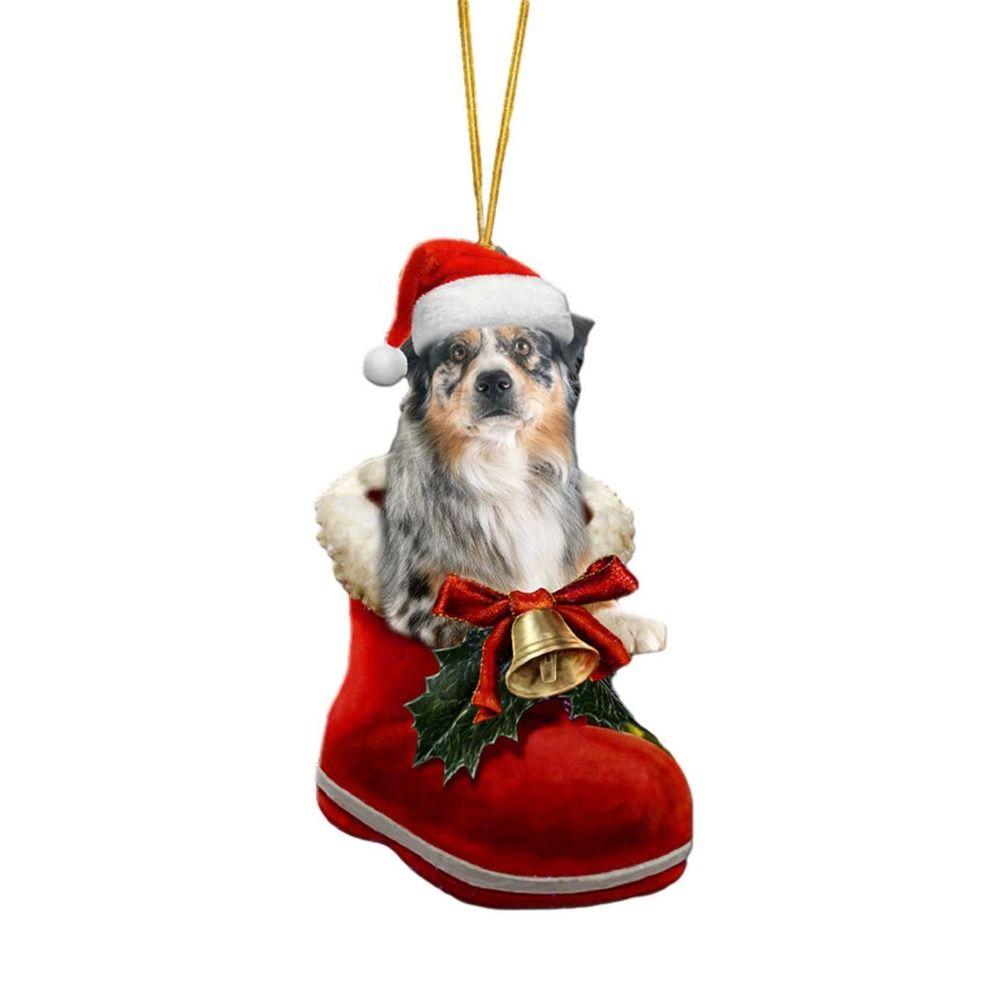 2D Christmas Tree Ornaments Cartoon Cartoon Dog Car Pendant Puppy Acrylic Pendant  Window