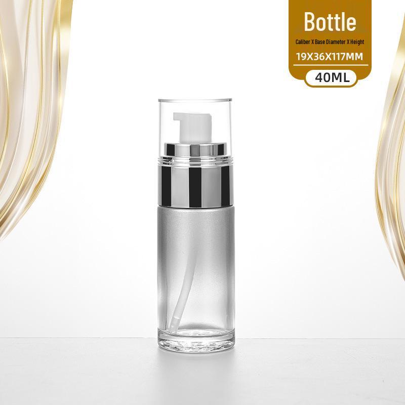 Travel-Size Gradient Silver-Gray Cosmetic Bottles Set