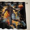 Fenstervorhänge im Sport-Stil mit Basketball-Motiv für Wohnzimmer, Schlafzimmer, moderne Jalousien, Vorhänge für die Küche