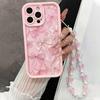 Luxury Pink Bowknot Pattern Phone Case For iPhone 17 Air 16 15 14 13 12 11 Pro Max 16E 7 8 Plus With Lanyard Lanyard Rope Cover