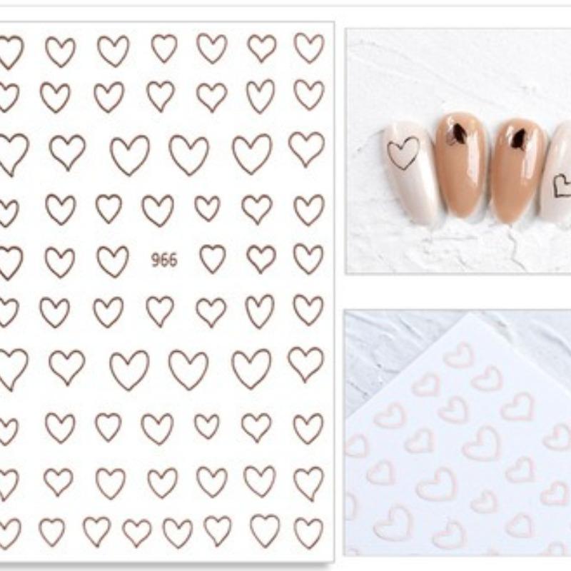 Graffiti Strips Nail Stickers for Women Nail Art Decorations Rose Gold Abstract Line Spring 3D Slider for Manicure Polish Tattoo