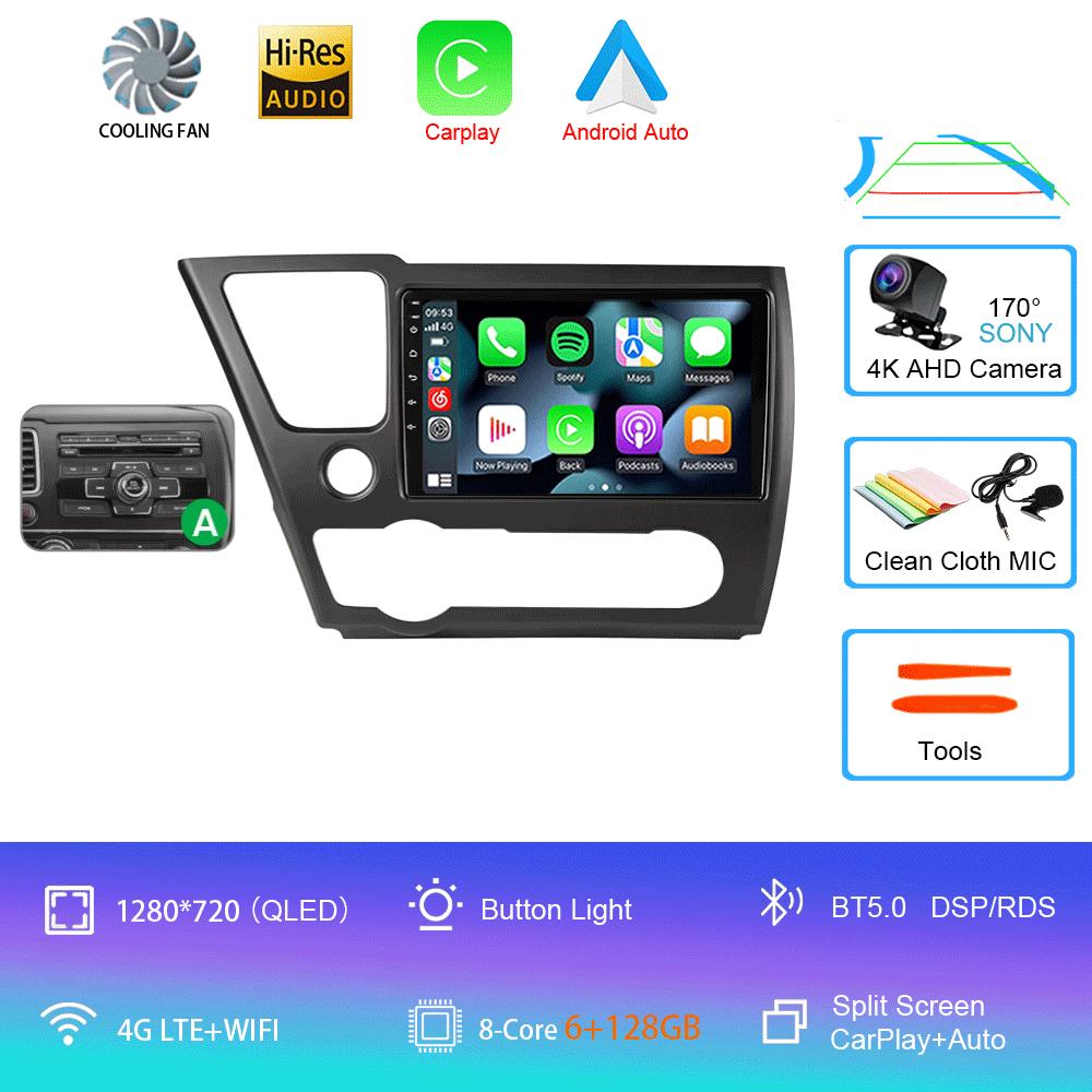 Car Radio Android 14 For Honda Civic 9 9th US Sender Coupe Multimedia Player Video Carplay DSP GPS No 2din DVD Head Unit