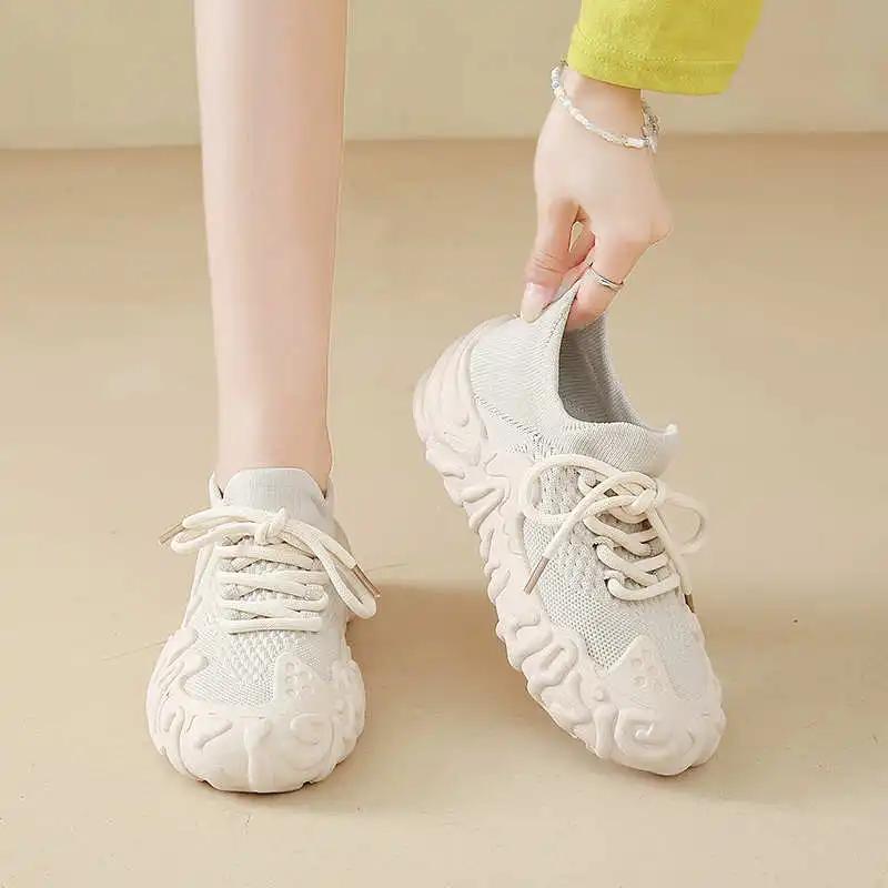 Height Up PU Leather Purple Shoes Woman Heel Orange Heel Sport Shoes Woman Sneakers Wholesale Casual Beskete High Quality