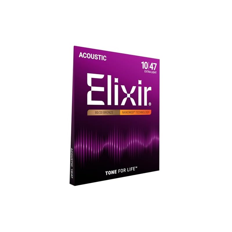 Elixir Acoustic Guitar Strings NANOWEB 80/20 Bronze Extra Light .010-.047 #11002 [Domestic Genuine Product]