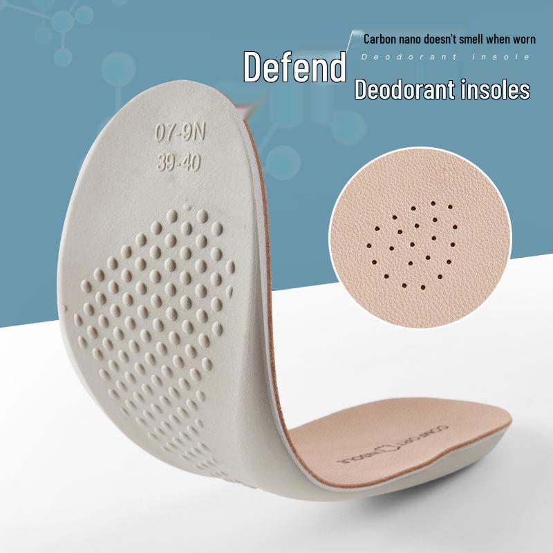 Women's Genuine Leather Insole: Soft, Comfortable, Breathable, Sweat-Absorbent, Deodorant, Latex Thickened, Shock Absorbing, for Summer Sports