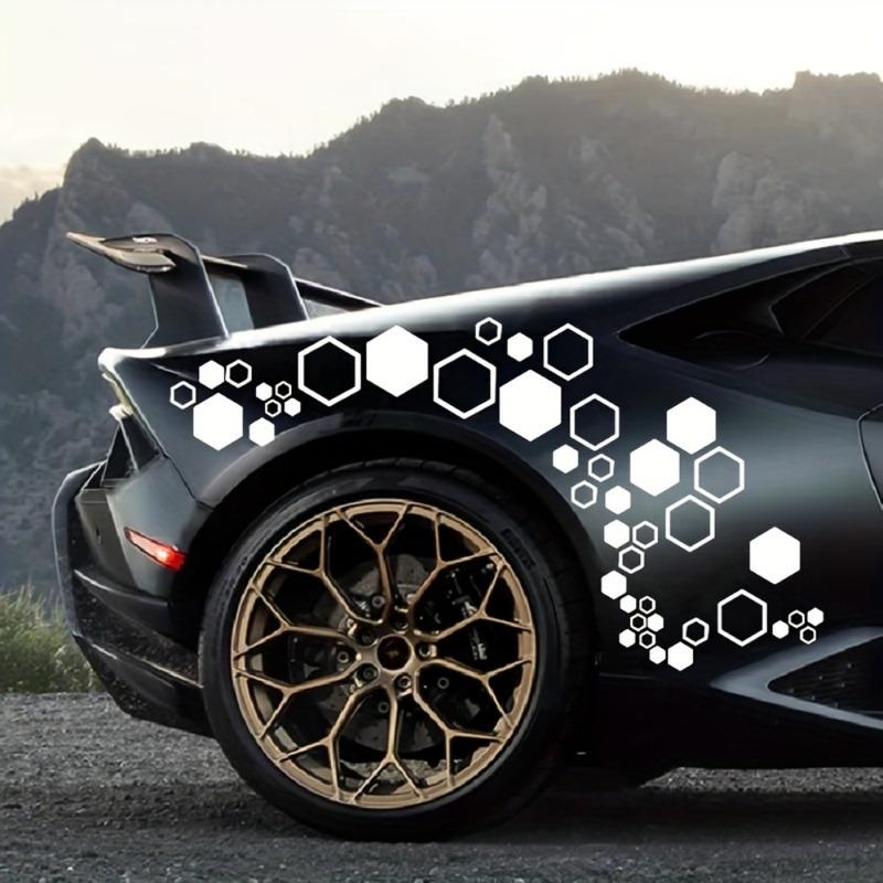 52 st Honeycomb Auto Vinyl Dekaler Stora och Små Kombinerade sexkantiga klistermärken DIY Bilkaross Cool Styling Öppen stil Dekoration