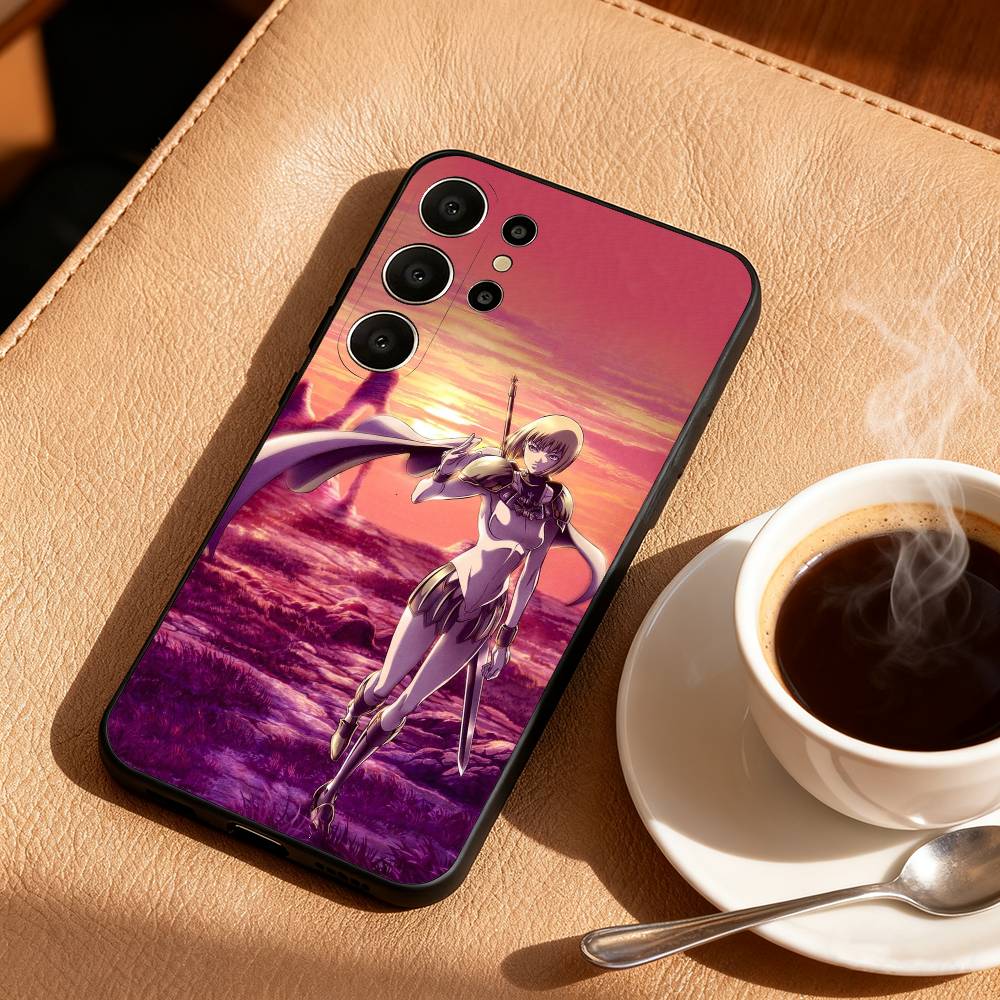 C-CLAYMORE Anime Phone Case For Samsung S26,S25,24,23,22,30,21,10,9,Ultra,Plus,Lite,Black Soft Case