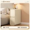 Solid Wood Ultra-Narrow Nightstand Minimalist Modern Super-Narrow Gap Cabinet Cream Style Small Storage Furniture 2026 New Desig